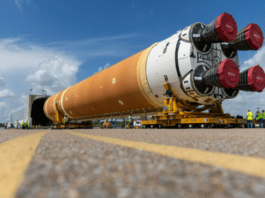 NASA celebrates a successful step for the Artemis III mission with the rollout of the massive core stage