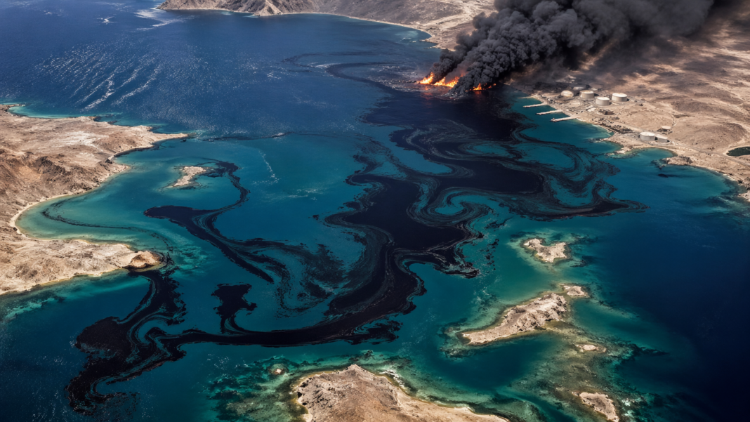 New satellite images reveal massive oil spills spreading across the vital Strait of Hormuz